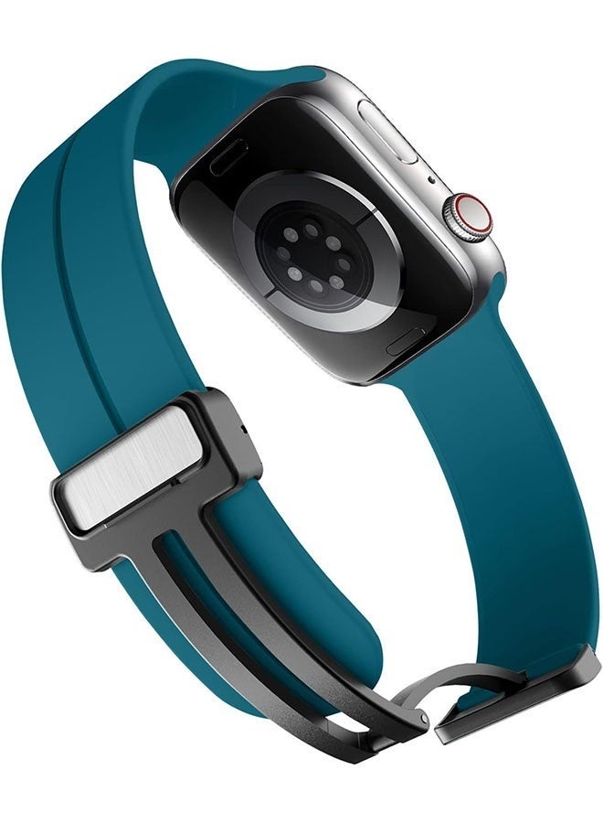 DUSALA Magnetic Silicone Watch Band 45mm/49mm Quick Release Strap for Men & Women Soft Skin Friendly Sport Replacement Band for Smartwatch & Analog Watches Durable, Waterproof, Magnetic Folding Clasp for All-Day Comfort - Image 2