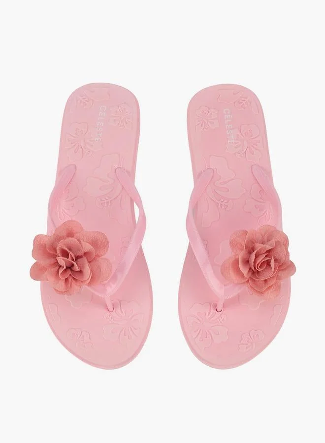 سيليست Women Floral Embossed Flip-Flops