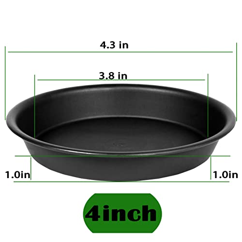 Bleuhome 6 Pack Plastic Plant Saucer Water Drip Tray 4 5 6 7 8 9 10 11 12 13 15 17 19 inch Heavy Sturdy Plant Drainage Tray for Indoors Outdoor Flower Saucers for Pots Base 4 Black - Image 3