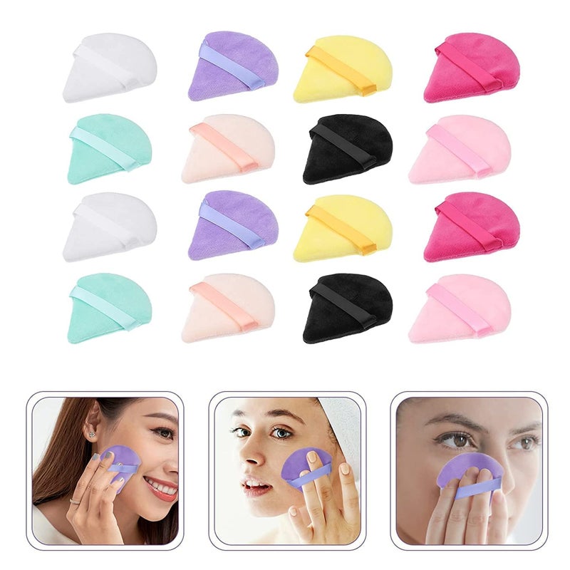 Faigy 2 Pcs Makeup Puff Triangle Powder Puff Soft Powder Sponge Foundation Powder Sponge Triangle Sponges with Strap (Multicolour) (TRAINGLE) - Image 5