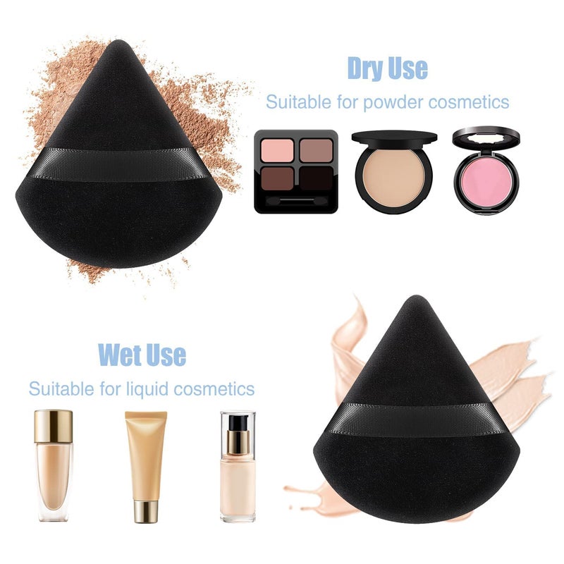 Faigy 2 Pcs Makeup Puff Triangle Powder Puff Soft Powder Sponge Foundation Powder Sponge Triangle Sponges with Strap (Multicolour) (TRAINGLE) - Image 2
