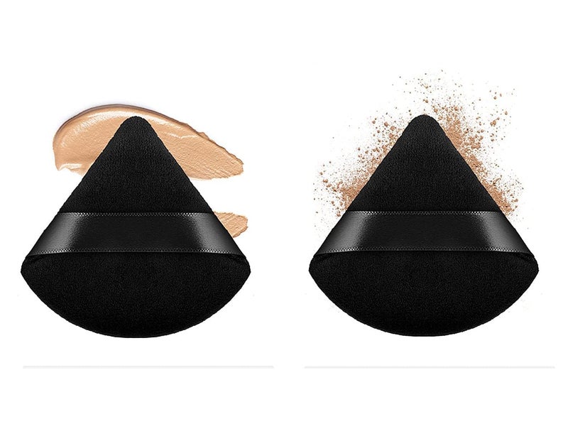 Faigy 2 Pcs Makeup Puff Triangle Powder Puff Soft Powder Sponge Foundation Powder Sponge Triangle Sponges with Strap (Multicolour) (TRAINGLE) - Image 1