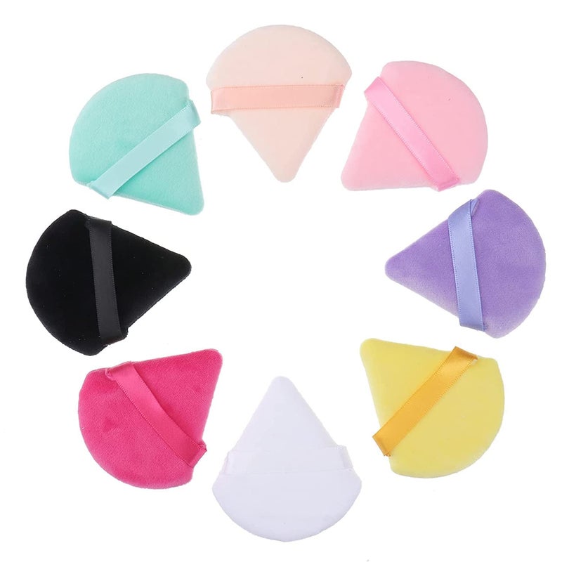 Faigy 2 Pcs Makeup Puff Triangle Powder Puff Soft Powder Sponge Foundation Powder Sponge Triangle Sponges with Strap (Multicolour) (TRAINGLE) - Image 4