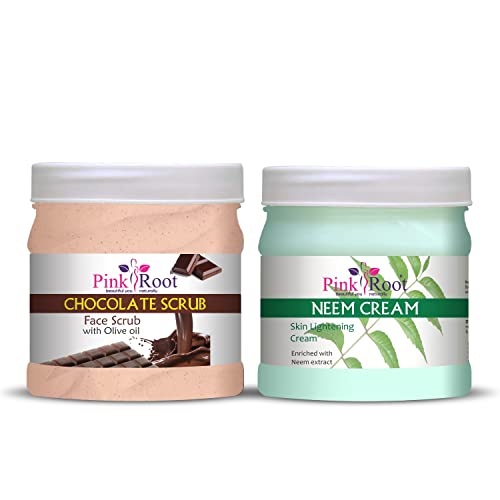 Pink Root Chocolate Scrub 500gm with Neem Cream 500gm - Image 1