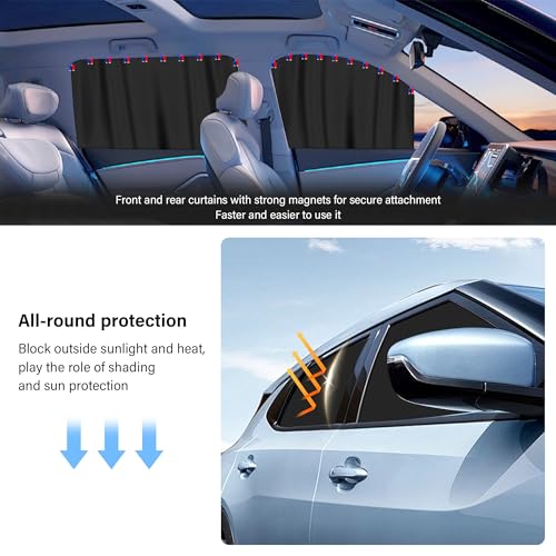 Stacool 5PCS Car Window Shades Kit,Car Privacy Window Cover for Light Blocking and Privacy,Universal CCar Sunshade for Baby CCar Accessories Interior for Sleeping Traveling Camping (5PCS) - Image 4