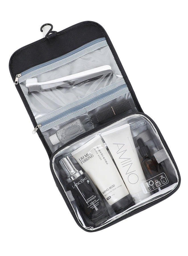 عام الترجمة إلى اللغة العربية: حقيبة مكياج محمولة ومتعددة الوظائف، حقيبة تخزين مريحة لمستلزمات السفر، حقيبة مكياج بأسلوب بسيط ولون أحادي، حقيبة مستلزمات الحمام. - Image 2