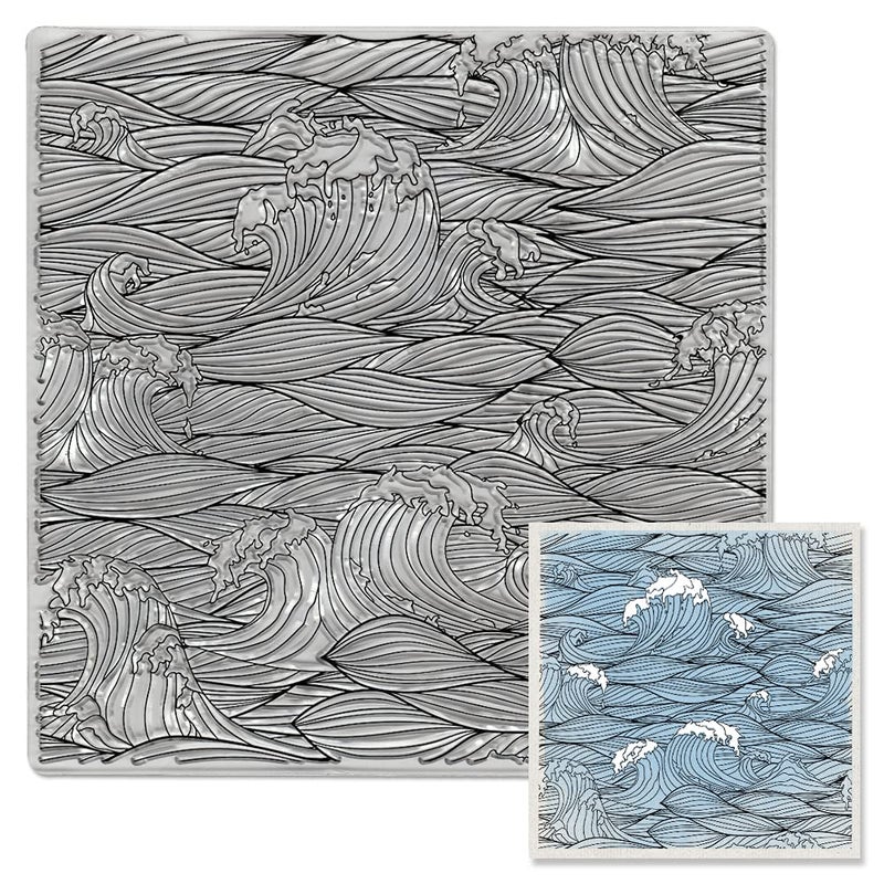 On-Airstore Summer Sea Waves Background Clear Stamp for Card Making Retro Ocean Wave Marine Transparent Rubber Seal for Paper Card Photo Album Crafting DIY Scrapbooking Supplies