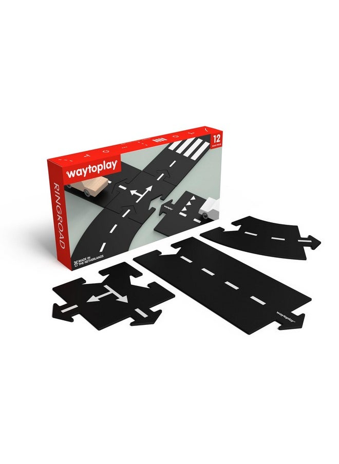 Waytoplay Waytoplay Ringroad, 12 Piece Circuit for Toy Cars - Flexible, Indestructible, and Waterproof - Modular Car Tracks - Made in The Netherlands  - Image 1