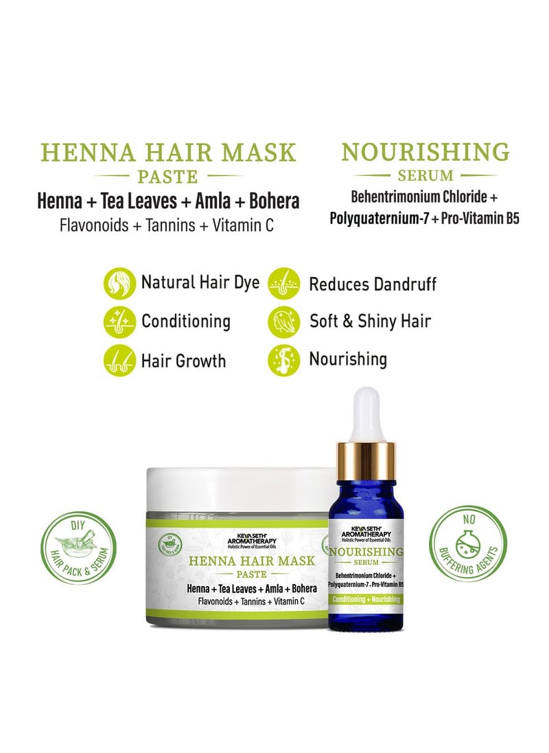 KEYA SETH AROMATHERAPY, DEVICE OF DROP Keya Seth Aromatherapy Henna Hair Mask Paste  Serum B5 Hair Conditioning Booster Soft  Shiny Nourishing  Hair Growth Tea Leaves Amla 100gm  - Image 2