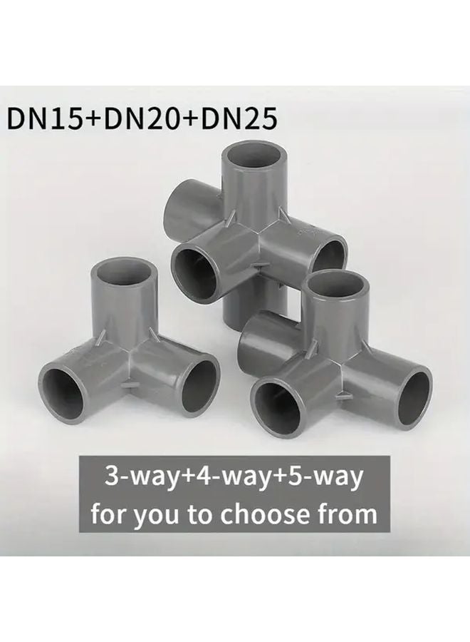 Gray PVC Elbow 4 Way DN15 De20 Plastic Pipe Fitting Connector Water Pipe Accessories - Image 2