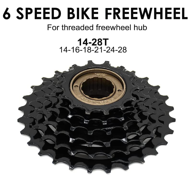 Thinvik 6/7 Bike Speed Freewheel 14-28 Teeth,Bicycle Freewheel,Multiple Freewheel,Bike Sprocket - 6 Speed Freewheel - Black - Image 4