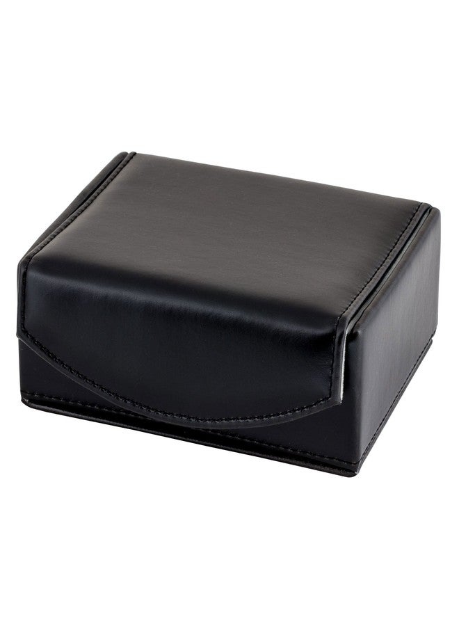 Cuff-Daddy Mens Leather Travel Cufflinks Ring Storage Box Case Includes 2 Sets Metal Collar Stays - Holds 9 To 12 Pairs - 5.75 x 4.75 x 1.75 inches Holder Organizer - Image 2