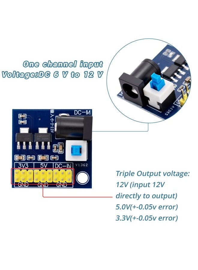 hiBCTR 5 Pieces of DC-DC Power Modules for Converting from 12V to 3.3V and 5V, with Multiple Output Voltages of 3.3V, 5V and 12V. - Image 2