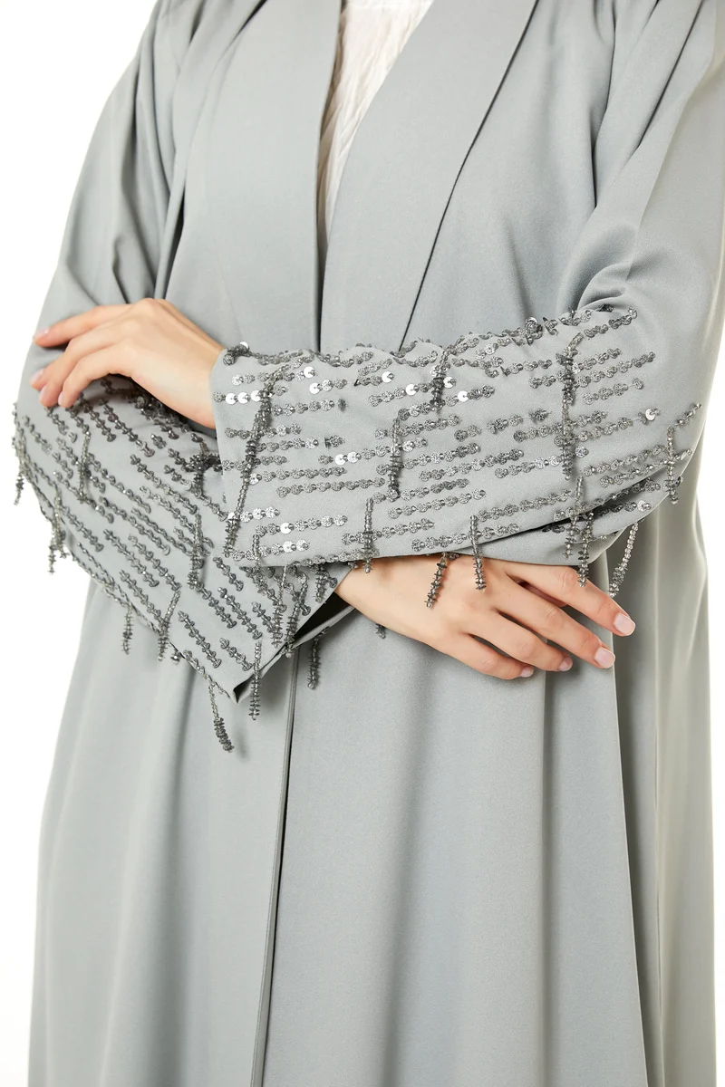 Moistreet  Embellished Open Front Abaya for Women | Best Price UAE