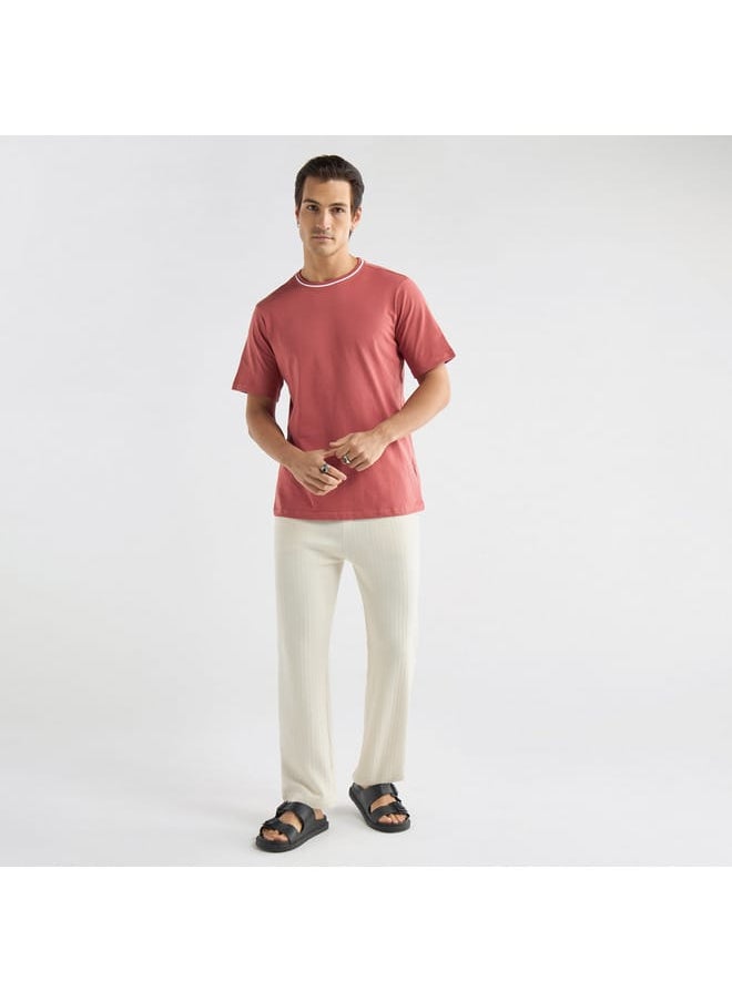 FAV Solid T-shirt with Round Neck and Short Sleeves  - Image 2