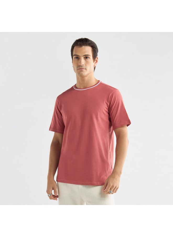 FAV Solid T-shirt with Round Neck and Short Sleeves  - Image 1