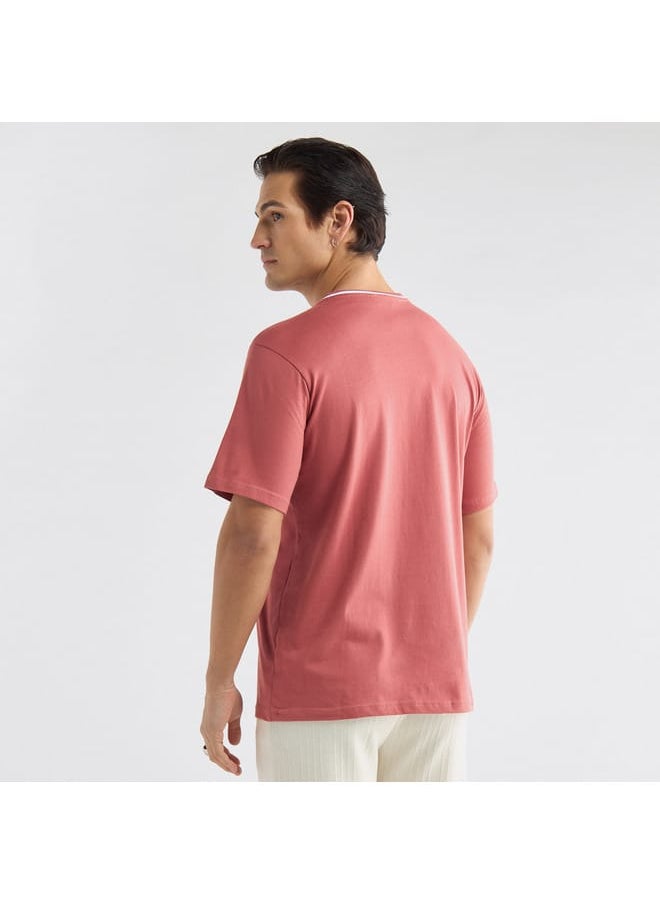 FAV Solid T-shirt with Round Neck and Short Sleeves  - Image 3
