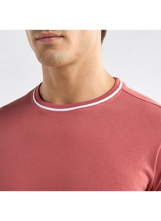 FAV Solid T-shirt with Round Neck and Short Sleeves  - Image 4