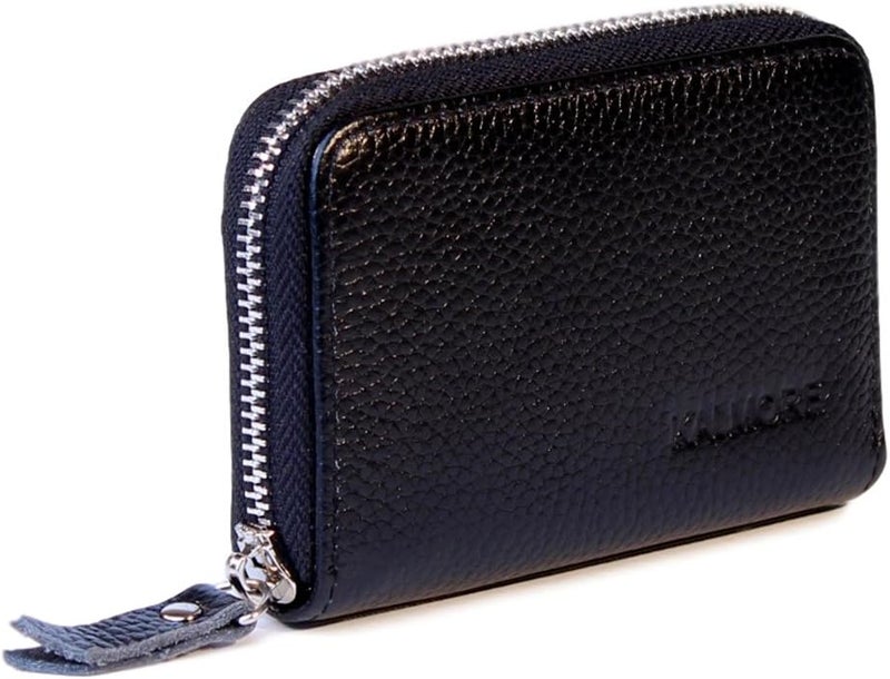 كالمور KALMORE Women Leather RFID Secure Spacious Cute Zipper Card Wallet Small Purse with ID Window - Image 1