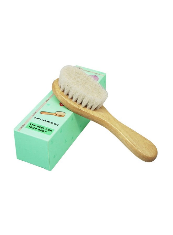 Molylove Baby Hair Brush, Wooden Goat Bristles Hair Brush for Newborns & Toddlers, Ideal for Cradle Cap, Perfect Baby Registry Gift, Hypoallergenic, 1 Count - Image 2