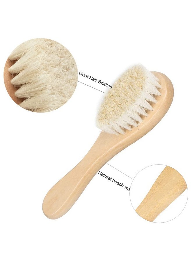 Molylove Baby Hair Brush, Wooden Goat Bristles Hair Brush for Newborns & Toddlers, Ideal for Cradle Cap, Perfect Baby Registry Gift, Hypoallergenic, 1 Count - Image 3