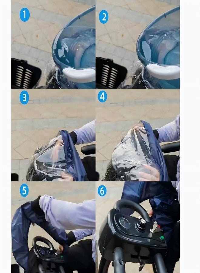 Fonakei Mobility Scooter Control Panel Tiller Cover 19"x15"x8.6" Fit for Various 3/4 wheels Mobility Scooters, Heavy-Duty Clear PVC with Elastic Cuffs, Rain Guard for Outdoor Travel & Emergency Use - Image 5