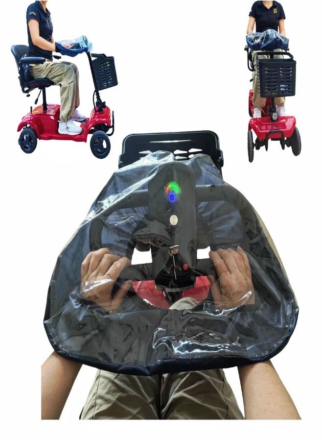 Fonakei Mobility Scooter Control Panel Tiller Cover 19"x15"x8.6" Fit for Various 3/4 wheels Mobility Scooters, Heavy-Duty Clear PVC with Elastic Cuffs, Rain Guard for Outdoor Travel & Emergency Use - Image 1