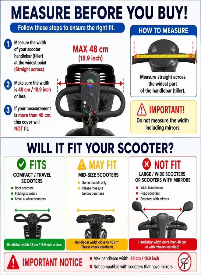 Fonakei Mobility Scooter Control Panel Tiller Cover 19"x15"x8.6" Fit for Various 3/4 wheels Mobility Scooters, Heavy-Duty Clear PVC with Elastic Cuffs, Rain Guard for Outdoor Travel & Emergency Use - Image 2
