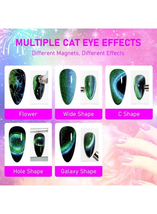 سوبوي طلاء أظافر جل عين القطة مع مغناطيس 9D جالاكسي كاتي مانيكير نقع قبالة الأشعة فوق البنفسجية هدية منزلية لصالونات التجميل 12 لونًا 7 مل (0.24 أونصة سائلة) - Image 4