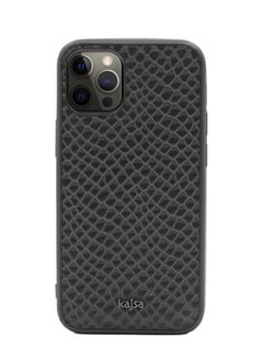 Kajsa Genuine Leather Grass Pattern Back Case for Apple iPhone 12 Pro Max 