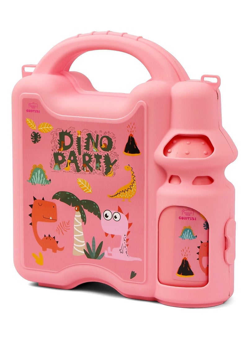 Eazy Kids Kids Lunch Box With Bottle - Pink  - Image 1