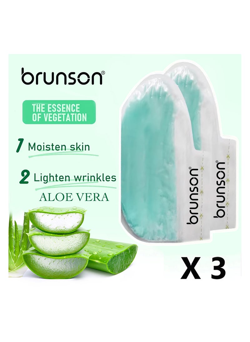 brunson جوارب شمع البارافين القابلة للاستخدام مرة واحدة من برونسون للعناية بالقدمين، جوارب ترطيب سبا للقدمين للشفاء من الكعوب المتشققة والجلد الجاف، 6 قطع - Image 2