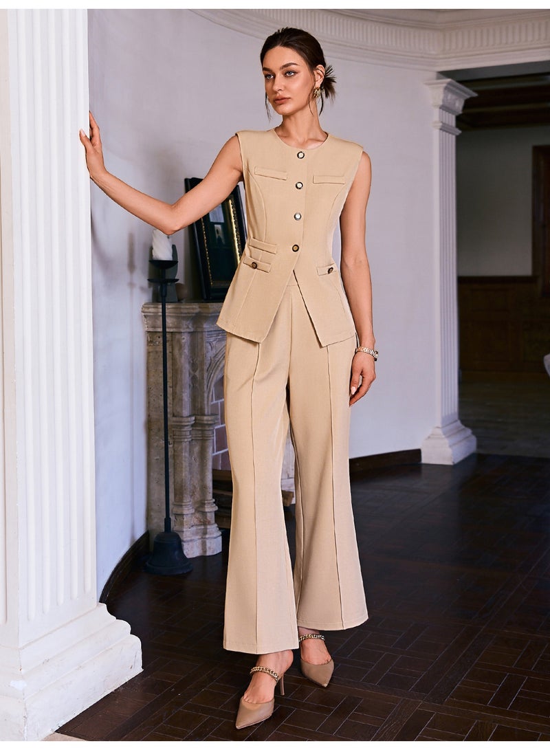 سيمبلي مجموعة ملابس قطعتين للمرأة - مطابقة أعلى وسراويل لمظهر أنيق - Image 3