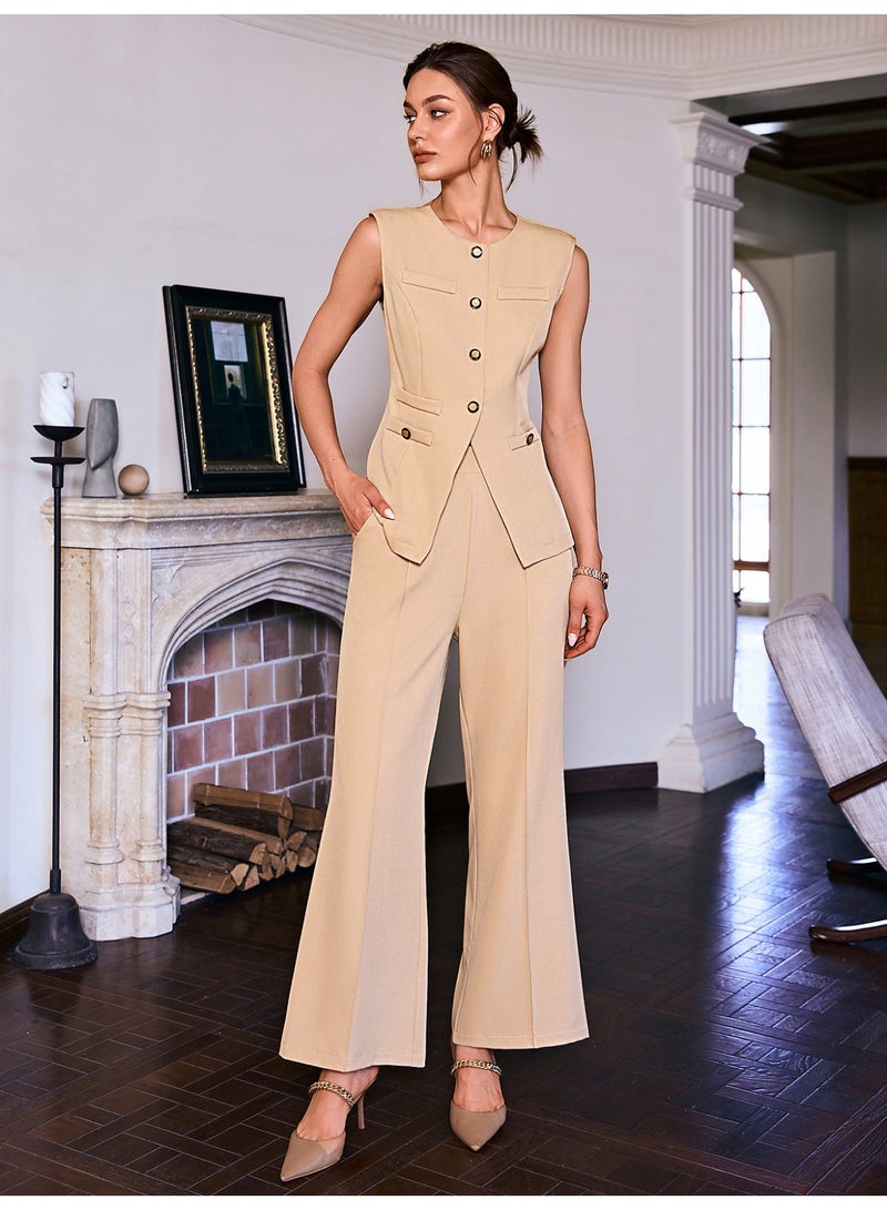 سيمبلي مجموعة ملابس قطعتين للمرأة - مطابقة أعلى وسراويل لمظهر أنيق - Image 5