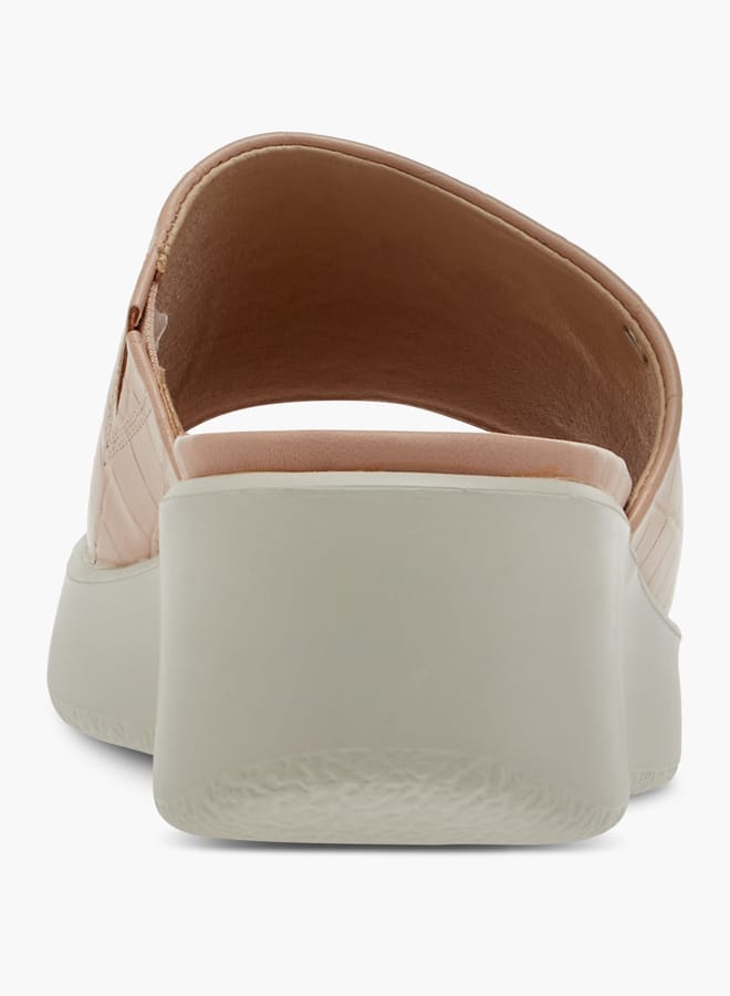 Paprika Women's Textured Slip-On Sandals with Wedge Heel  - Image 4