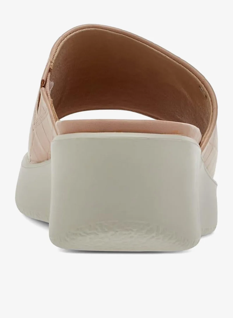 Paprika PINK Women's Textured Slip-On Sandals with Wedge Heel for Women | Best Price UAE