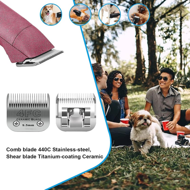 DODAER 4FC Dog Grooming Ceramic Blades,Compatible with Andis,Oster A5,Wahl KM10 | Size 4FC Detachable Blade 3/8-Inch 9.5MM Cut Length,3 Pack - Image 3