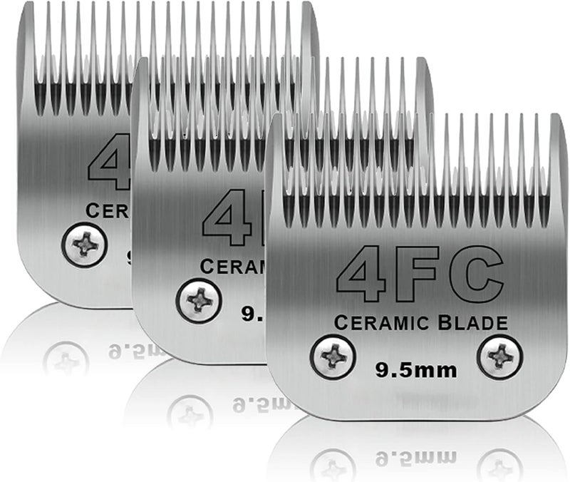 DODAER 4FC Dog Grooming Ceramic Blades,Compatible with Andis,Oster A5,Wahl KM10 | Size 4FC Detachable Blade 3/8-Inch 9.5MM Cut Length,3 Pack - Image 1