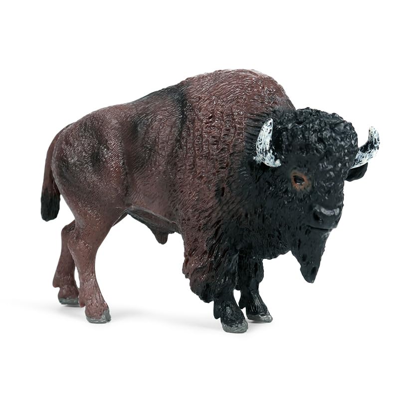 EOIVSH North American Bison FigurineRealistic Bull Figure Fun Wildlife Play Animal Toy for BoysGirls Kids - Image 1