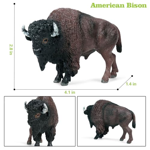 EOIVSH North American Bison FigurineRealistic Bull Figure Fun Wildlife Play Animal Toy for BoysGirls Kids - Image 4