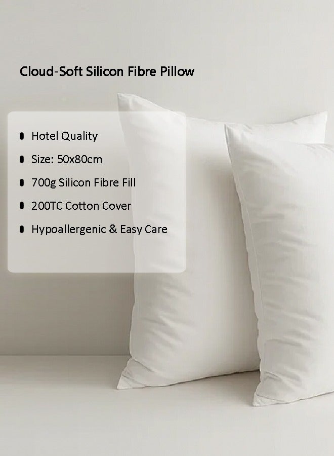 Pearl Coast Cloud-Soft Silicon Fibre Pillow – 50x80cm – Skin-Friendly 200TC Cotton Cover – Ideal for Everyday Sleep - Image 3