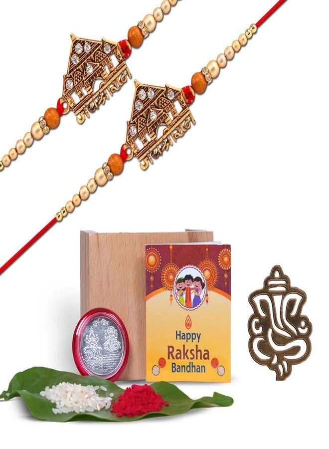 DarkShri Designer Rakhis with Roli Chawal Pack - Rakhi for Brother, Bhaiya,Bhabhi Rakhi set of 2 A0004 - Image 1