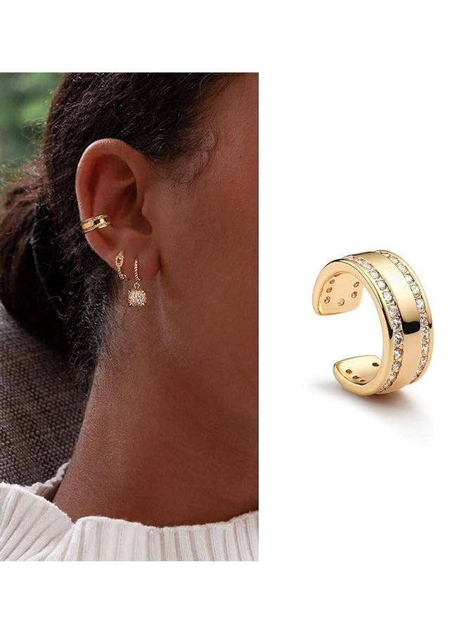 Mevecco Women Ear Cuff Earring Gold Non Pierced Ear Cartilage Clip on Wrap Hoop 14K Gold Filled Tiny Boho Beach Simple Minimalist Delicate Handmade Hypoallergenic Jewelry Gift-Sold as Single/Pair - Image 3