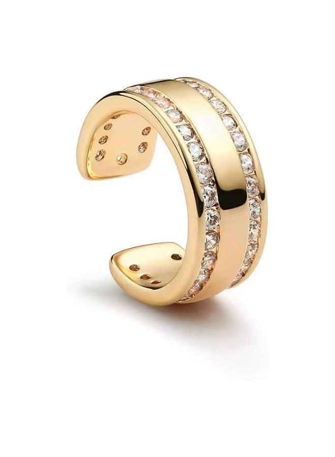 Mevecco Women Ear Cuff Earring Gold Non Pierced Ear Cartilage Clip on Wrap Hoop 14K Gold Filled Tiny Boho Beach Simple Minimalist Delicate Handmade Hypoallergenic Jewelry Gift-Sold as Single/Pair - Image 1