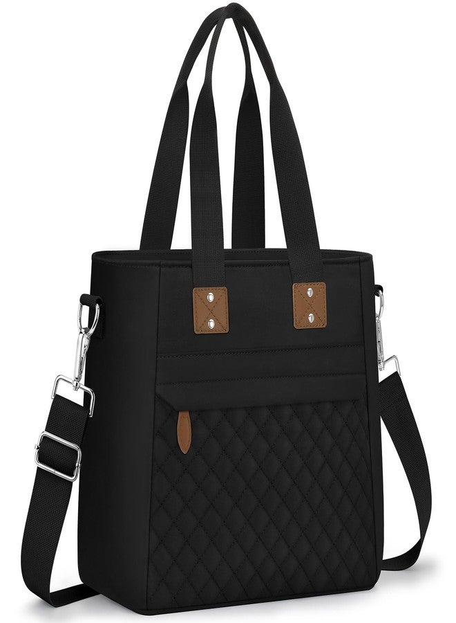 Capolo Insulated Lunch Box for Women & Men - Large Thermal Lunch Bag Women with Removable Shoulder Strap, Reusable Lunch Cooler Tote Bags Purse for Adults Work, Picnic, Hiking, Beach, Travel, Large，Black - Image 1