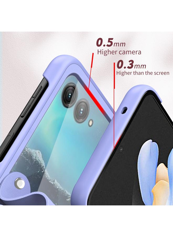 إيروريكس جراب لهاتف موتورولا رازر 40 ألترا مصنوع من الجلد مع حزام يد - Image 4