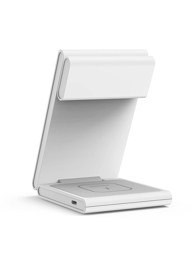 VINSOC - Wireless Charger 3 in 1 Portable Wireless Charging Station for iPhone 15/14/13/12/11 Apple Watch Charger Compatible with Apple Watch Ultra 2 Series 9/8/7/6/5/4/3/2/SE White - Image 1