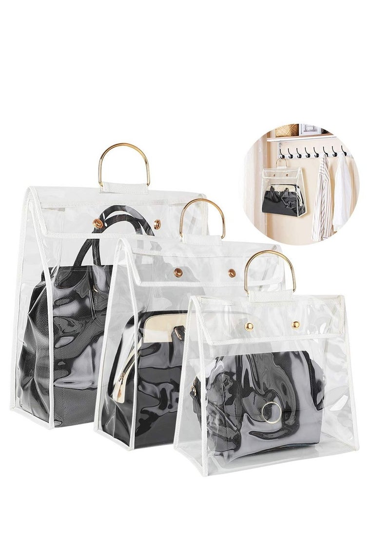 SYOSI 3 PCS Purse Storage Bag Organization for Hanging Closet with Zipper and Handle Handbag Organizer Dust Cover (S and M and L) - Image 1