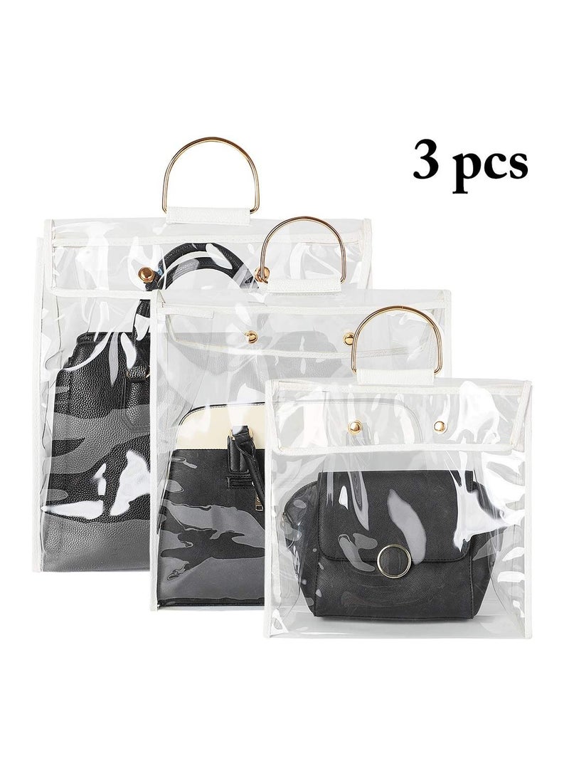 SYOSI 3 PCS Purse Storage Bag Organization for Hanging Closet with Zipper and Handle Handbag Organizer Dust Cover (S and M and L) - Image 3