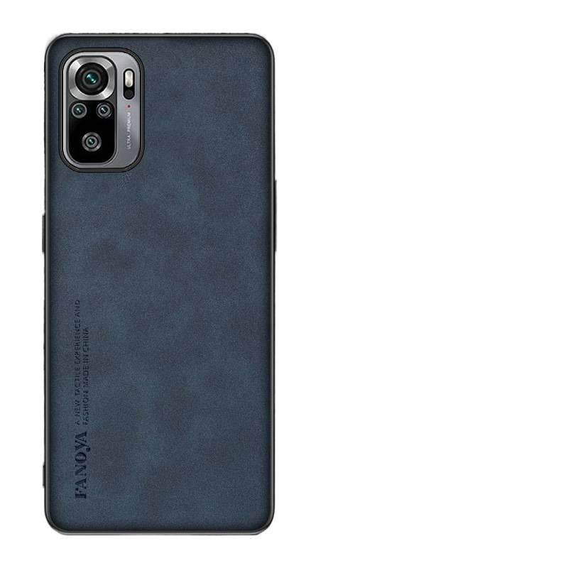 غطاء واقي بملمس جلد لـ Redmi Note 10 مع مقاوم للصدمات وحماية من السقوط مع مقاوم للصدمات مع قبضة مضادة للانزلاق مع مقاوم للخدش باللون أزرق داكن مضاد للانزلاق باللون الأزرق باللون ا. - Image 3